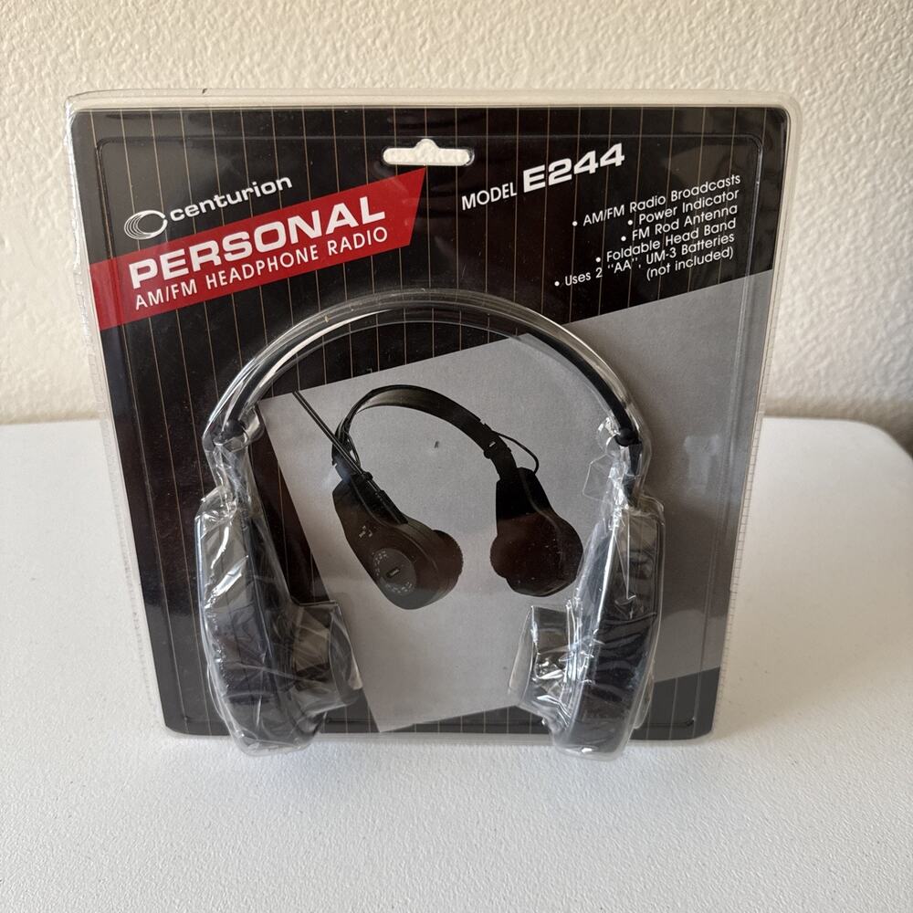 New Vintage Centurion Personal AM/FM Headphone Radio Model E244 Deadstock